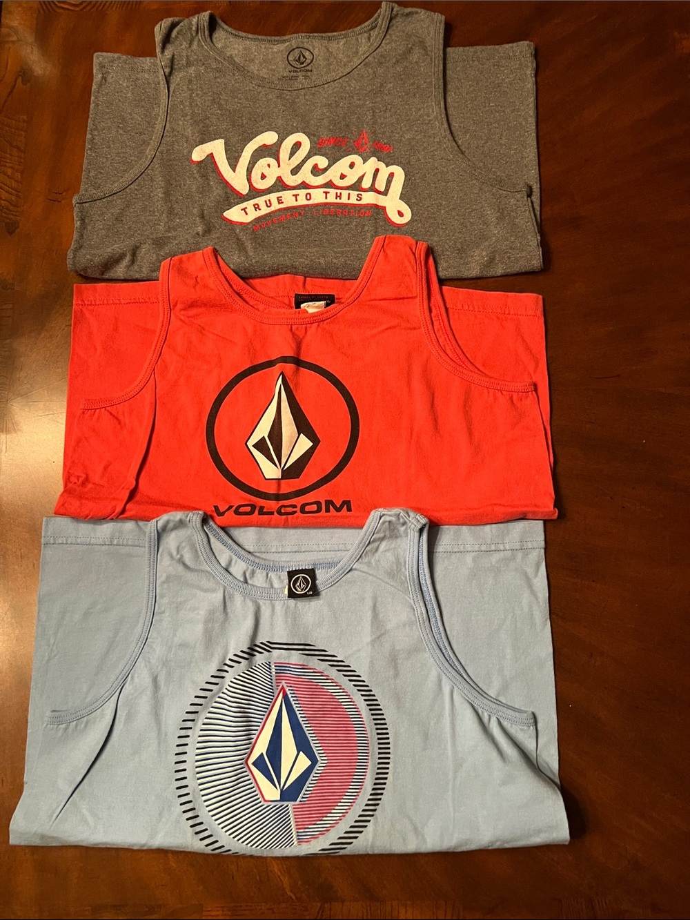Volcom Kids Tank Tops in Gray, Red, Light Blue